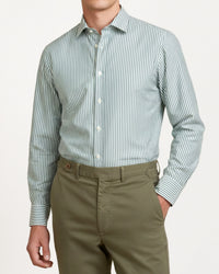 Green Stripe Poplin Shirt