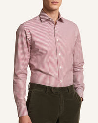 Red Stripe Poplin Shirt