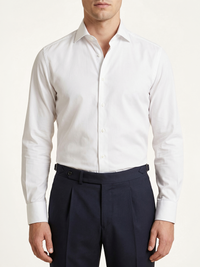 White Double Cuff Twill Shirt