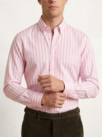 Pink Wide Stripe Oxford Shirt