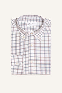 Brown & Navy Check Flannel Shirt