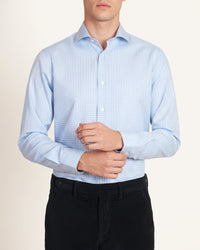Blue Small Check Poplin Shirt