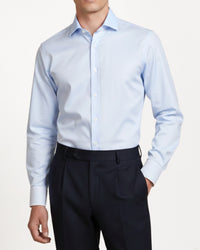 Blue Double Cuff Twill Shirt