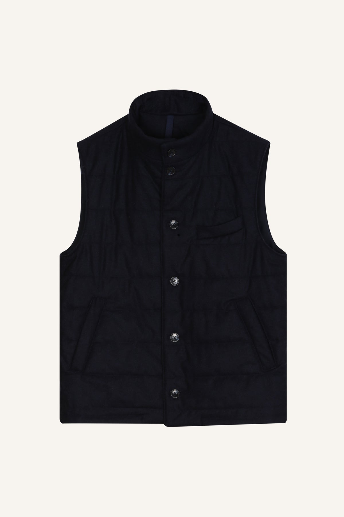 Navy wool gilet by Santamaria