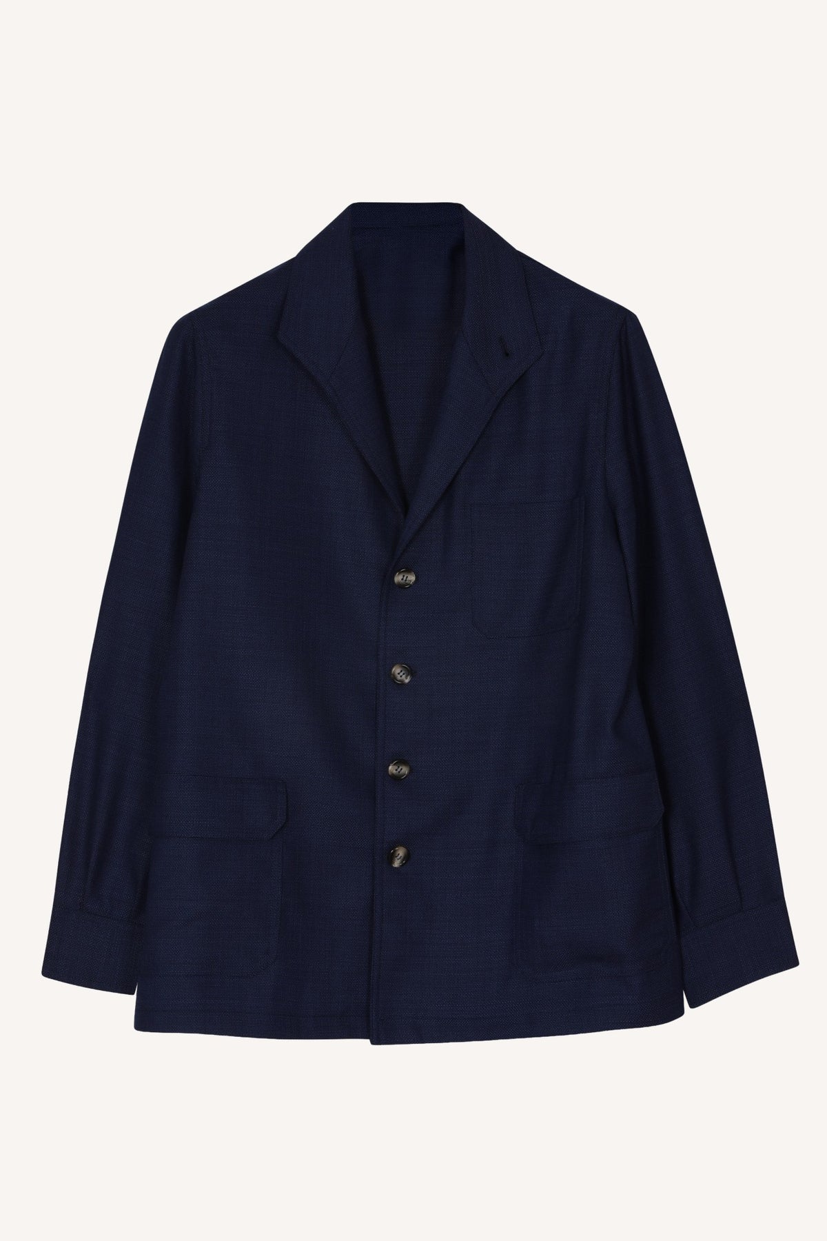 Royal blue spring wool Teba jacket by Justo Gimeno for Santamaria